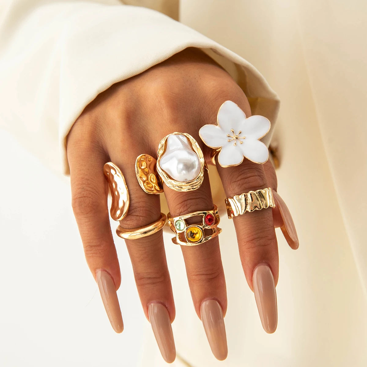 Luxury Pearl Ring Sets for Women