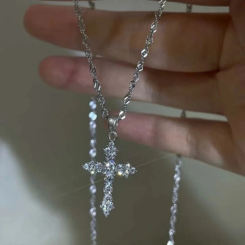 Crystal Cross Pendant Necklace