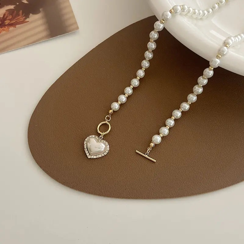 Pearl Heart Necklace For Women